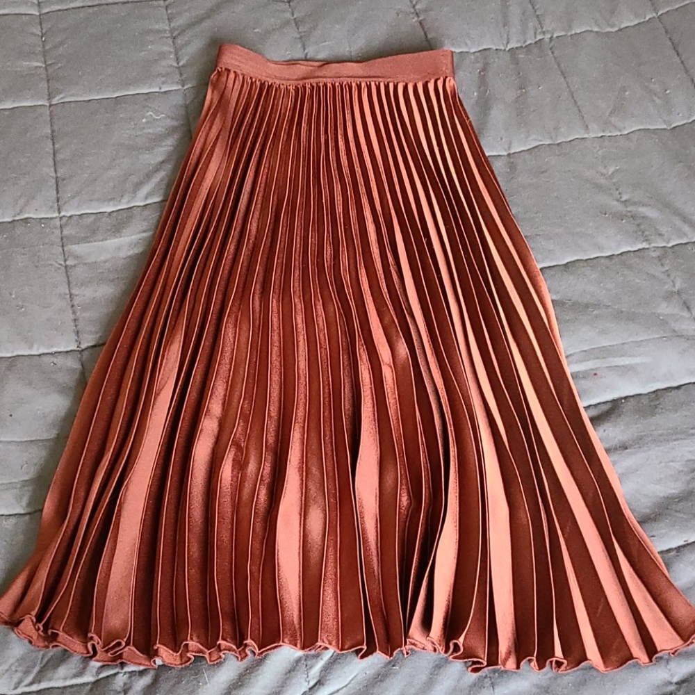 A line pleated skirt